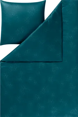 Produktbild von Estella Mako Jersey Bettwäsche 155x220 Pippa Rauten Dreiecke petrol grün 6898-50