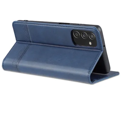 Produktbild von Galaxy M52 5G Leder Hülle, Klapphüllen Brieftasche Magnetverschluss Ständer Schutzhülle für Samsung Galaxy M52 5G Blau