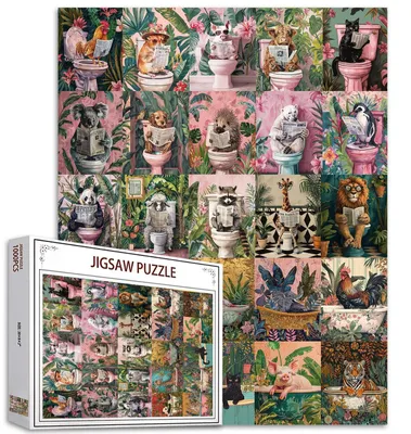 Immagine prodotto di Omgoods - Puzzle da 1000 pezzi con un colorato mondo animale