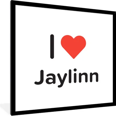 Produktbild von MuchoWow® Gerahmtes Poster Ich liebe - Jaylinn - Mädchen 40x40 cm - Poster mit Schwarzem Bilderrahmen Wandposter Rahmen Foto Bilder - Mit Rahmen - Wanddekoration Schlafzimmer