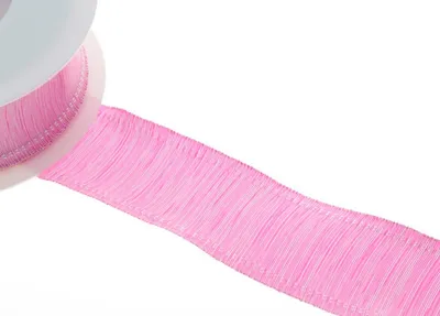 Produktbild von Dekoband mit Drahtkante - 2-farbig gewebt - 40mm - 20m - pink-weiß - 3679-40-20-134