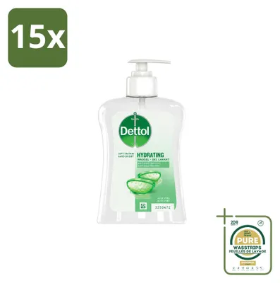 Produktbild von 15 x Dettol Antibakterielle Handseife - Aloe Vera - 250 ml - Vorratspackung - 15 Stücke