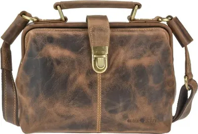 Produktbild von Greenburry Bügeltasche S Leder braun Umhängetasche Doktortasche Damentasche Ledertasche braun 1584S-25