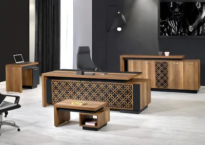 Produktbild von Komplettbüro Büromöbel Schreibtisch Büro Bürotisch Set 4tlg Holz Braun