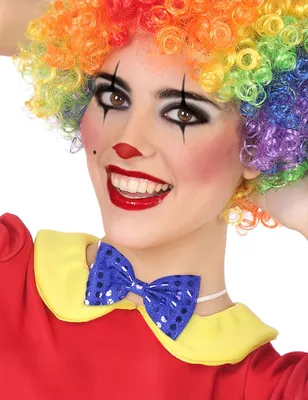 Produktbild von Clown-Fliege mit Pailletten Kostüm-Accessoire blau - Einheitsgröße