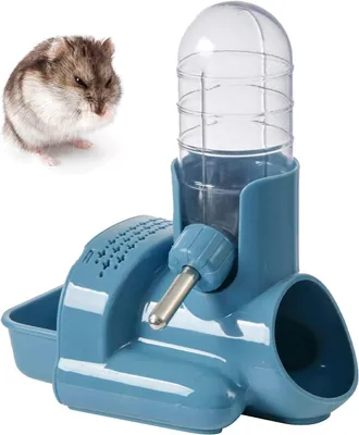 Produktbild von Blaue Hängeflasche als Tränke für Hamster, Kleintierständer