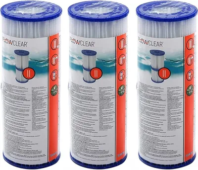 Zdjęcie produktu dla 3 x zestaw 2 wkładów filtrujących Bestway 58094 duży II, średnica 10,6 cm x wys. 13,6 cm