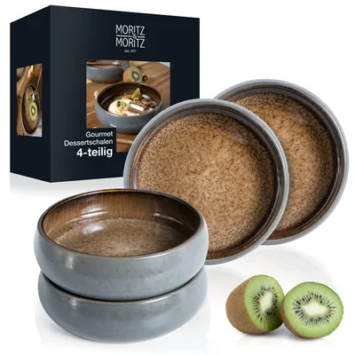 Produktbild von Set mit 4 kleinen Keramikschalen für Snacks und Desserts