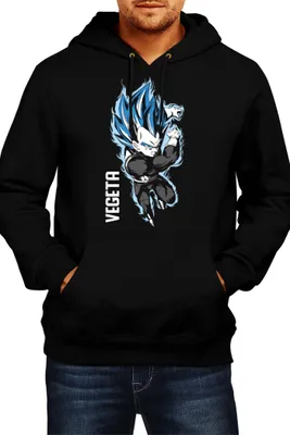 Obrázok produktu pre Pánska Mikina S Kapucňou Japan Animation Manga Anime Comics Dragon Anime Manga Ball Z Vegeta Vegeta, Man 2XL / čierna
