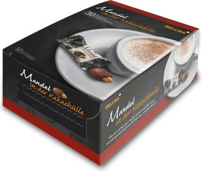 Image de HELLMA Amandes enrobées de cacao, boîte gourmande