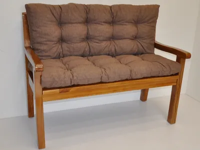 Obrázek produktu pro Lavička teaková 150 cm polstr hnědý melír