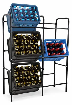 Produktbild von Bituxx 6er Getränkekistenregal Kistenregal Kistenständer Getränkekistenhalter Flaschenkistenregal Getränkekistenständer Kistenlager Kistenablage bis 100Kg MS-19415