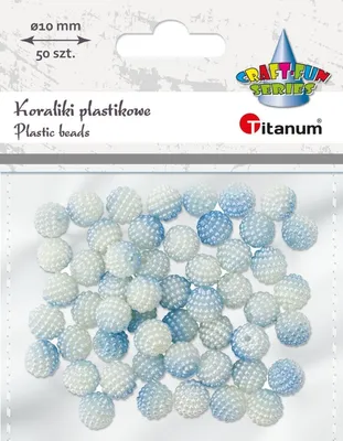Produktbild von Kunststoffperlen 10 mm 50 Stück weiß und blau Titanum