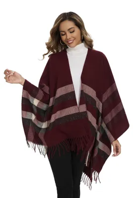 Imagen del producto de Solidchoice: Poncho para mujer, ideal para el invierno, con un diseño elegante y cálido