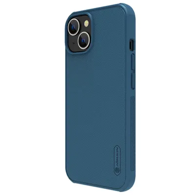 Imagen del producto de Funda de cuero para iPhone 14 Plus, color azul, marca Nillkin
