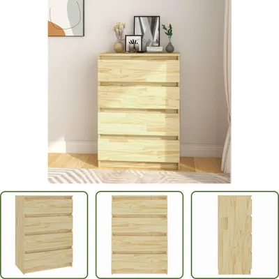 Produktbild von The Living Store Beistellschrank 60x36x84 cm Massivholz Kiefer