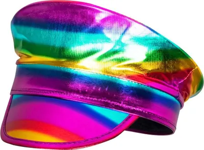 Produktbild von Kapitänsmütze Regenbogen metallic