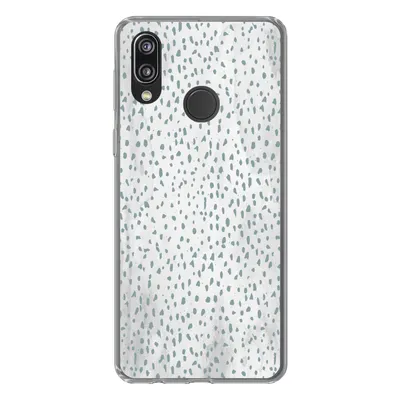 Produktbild von MuchoWow® Handyhülle Schutzhülle Hülle für Huawei P20 Lite (2020) Polka dots - Marmor - Weiß Silikon Softcase Handy Hülle - Kartenhalter