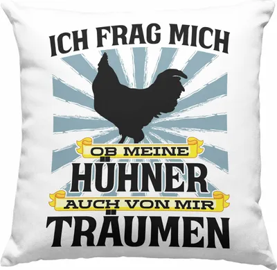 Produktbild von Trendation - Landwirt Spruch Geschenk Deko-Kissen mit Füllung 40x40 Landwirtschaft Geschenke für Männer Traktor Spruch  Deko-Kissen mit Füllung 40x40 Hühner-Flüsterer Bauer (Grün)