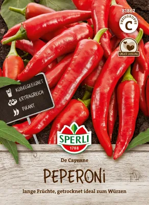 Produktbild von SPERLI Paprikasamen De Cayenne Capsicum annuum 50 Pflanzen