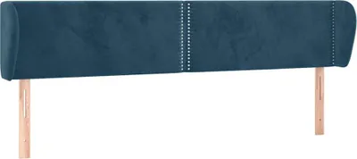 Produktbild von vidaXL Kopfteil mit Ohren Dunkelblau 163x23x78/88 cm Samt