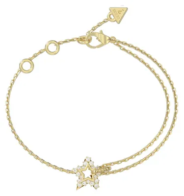Produktbild von Guess JUBB05538JWYGL Damen Armband Stern Edelstahl Gold weiß 21,5 cm
