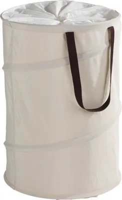 A pop-up laundry hamper.