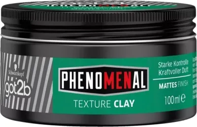 A product shot of a hair styling clay jar.