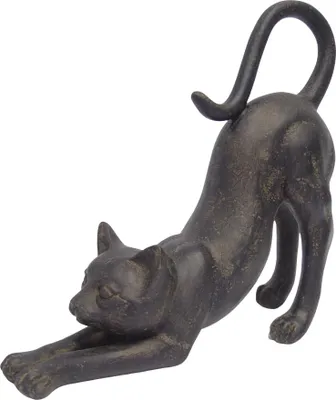 Produktbild von Kunstharzfigur einer sich streckenden Katze Replikat Retro Design Dekoration