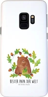 Produktbild von Mr. & Mrs. Panda Samsung Galaxy S9 Handyhülle Bär König - Weiß - Geschenk, Papa, Daddy, Teddy, Cover, Bester, Smartphone Hülle, Vatertag, Vater, Handy Schutzhülle