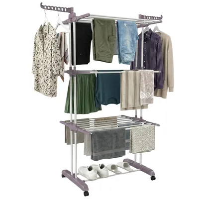 Produktbild von Wäscheständer Wäschetrockner Cloth Drying Stand XXXL - 3 Ebenen - faltbar klappbar - platzsparend kompakt - stabil robust - freistehend ergonomisch