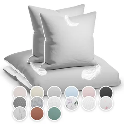 Produktbild von sleepwise Bettwäsche 140x200 Sommer Bettwäsche 2tlg- , Traumhaft Weich, Atmungsaktiv, Bügelfrei & Knitterfrei - Bettbezug Set aus gebürsteter Mikrofaser mit 65x65cm Kissenbezug, Blau/ Grau