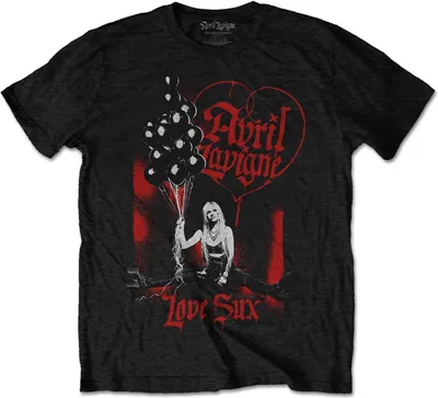 Produktbild von Avril Lavigne - "Love Sux" T-Shirt für Herren/Damen Uni RO5091 (XXL) (Schwarz)