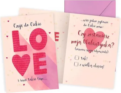 Zdjęcie produktu dla Kartka Okolicznościowa na Walentynki - Czuję do Ciebie LOVE