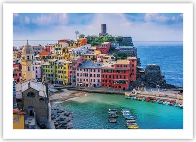 Produktbild von Poster - Poster ohne Rahmen - Farben Gebäude Italien - 70x50 cm - Wand Bild - Wanddeko - Wandbilder - Kunstposter - Wandposter - Bilder - Kunstdruck - Wanddekoration - Wandbild - P2XAA70x50-5015