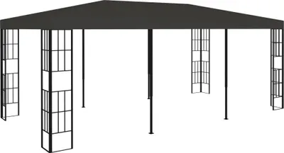 Produktbild von Gartenpavillon 6 x 3 x 2,6 m Anthrazit und Schwarz Stoff Stahl mit Klettverschlüssen