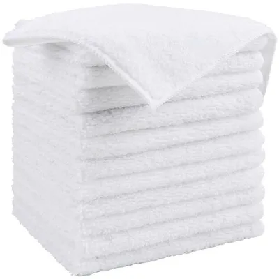 Productafbeelding van Microvezeldoeken, 12 stuks, wit, 30 x 30 cm, absorberend, zonder krassen