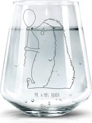 Produktbild von Mr. & Mrs. Panda Glas Igel Luftballon - Transparent - Geschenk, Wasserglas, Glasbecher, Herzlichen Glückwunsch, Lustige Sprüche, Geburtstag, Ballon, Happy Birthday