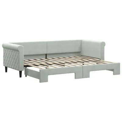 Immagine prodotto di vidaXL Letto da giorno allungabile grigio chiaro 80x200 cm in velluto