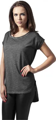 Image de Urban Classics Ladies - Long Shaped Spray Dye Tee grau - M