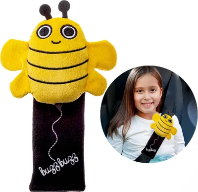 Produktbild von Milk&Moo Buzzy Bee Auto Gurtpolster für Kinder, Schulterpolster für Kindersitz, Auto Sicherheitsgurt Zubehör für Kinder, 19x6,5 cm, Türkiye Made