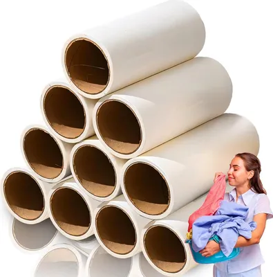 Produktbild von Lint Roller Set 600 Blätter + 10 x 60 Blätter Ersatzrollen - Extra Klebriger Tragbarer Fusselentferner für Tierhaare, Katzenhaare, Hundehaare, Kleidung