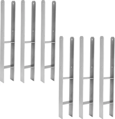 Produktbild von Jayseuw 6x Pfostenträger Pfostenanker H-Pfostenanker Einbetonieren Pfostenträger Pfostenhalter 81-141mm 600MM
