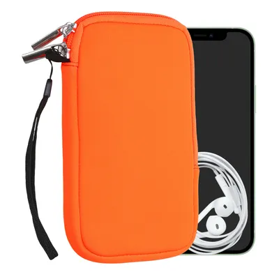 Produktbild von kwmobile Handytasche für Smartphones L - 6,5" - Neopren Handy Hülle Neon Orange - Handy Tasche 16,5 x 8,9 cm Innenmaße