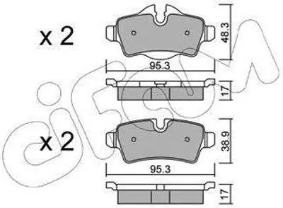 Produktbild von CIFAM Bremsbeläge Satz Hinten Bremsklötze für MINI Schrägheck (R56) 822-769-0
