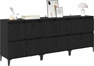 Obrázok produktu pre vidaXL Príborníky 3 ks Čierny dubový vzhľad 60 x 35 x 70 cm