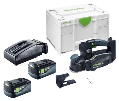 Immagine prodotto di Festool HLC 82 EB-Basic pialla a batteria 18 V 82 mm Brushless + 2x batteria 5,0 Ah + caricabatteria + Systainer