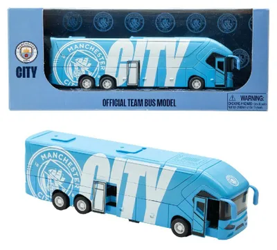 Productafbeelding van Van der Meulen speelgoedbus Manchester City FC, schaal 1:50, modelvoetbal