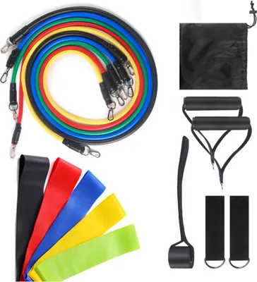 Immagine prodotto di Set di bande elastiche per fitness, 16 pezzi | 5 colori, in TPE elastico per l'allenamento della forza