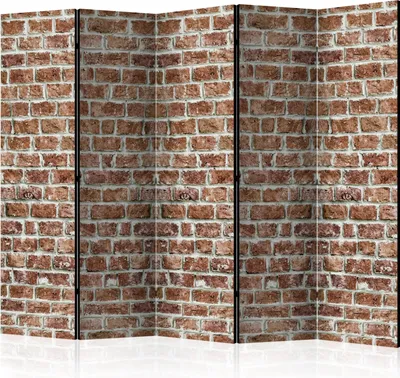 Produktbild von 5-teiliger Einseitiger Vlies Paravent - Brick Space II 225x172 cm Muster f-A-0729-z-c